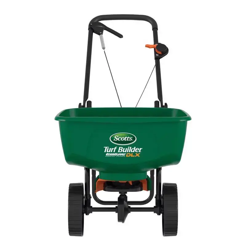 Scotts Deluxe EdgeGuard Plastic 5 ft Fertilizer Broadcast Spreader 60 lbs Capacity