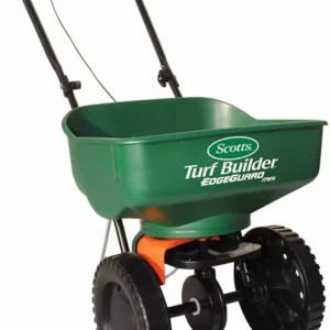 Scotts Turf Builder EdgeGuard Mini Broadcast Spreader - Spreads Grass Seed. Fertilizer and Ice Melt - Holds up to 5.000 sq...