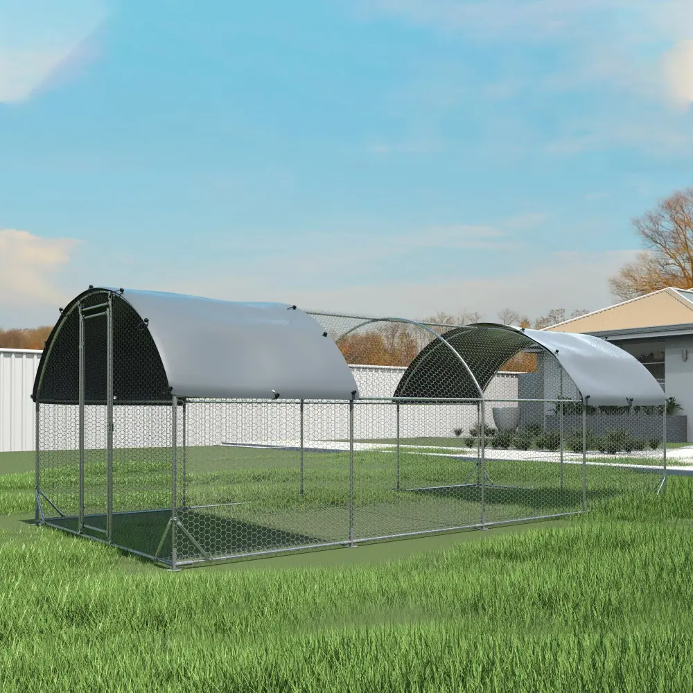 Large Metallic Stylish Chicken Coop Upgrade Three Assistance Alloy Metal Wire Impregnated Poultry House outdoor pioneer