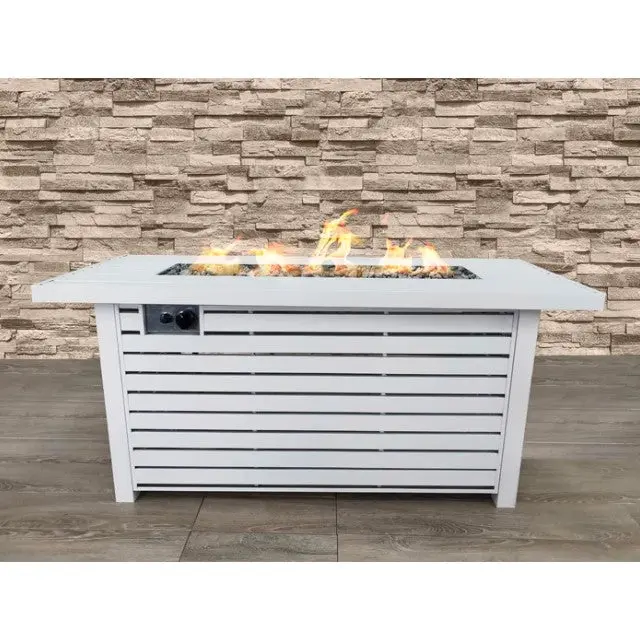 24 Inches H Propane Natural Gas Outdoor Steel Fire Pit Table Lid White lsi patio furniture
