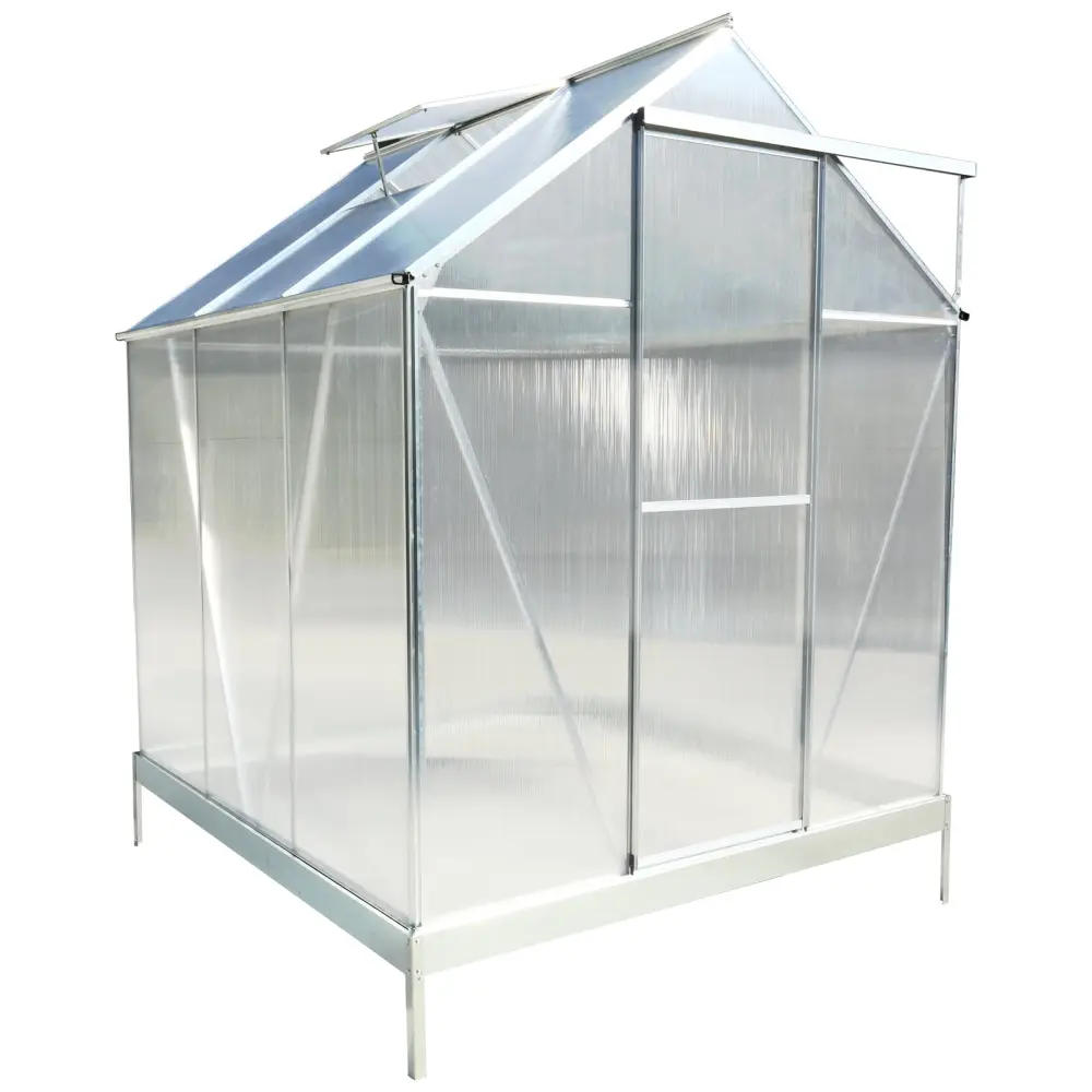 6.3x6.2x7 Ft Polycarbonate Greenhouse Heavy Duty Outdoor Metal Frame g-h