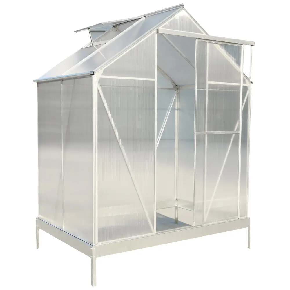 6.3' x 4.2' x 7' Polycarbonate Heavy Duty Outdoor Greenhouse g-h