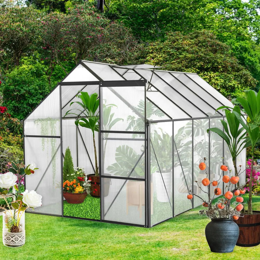 6X12 Ft Polycarbonate Greenhouse Raised Base Anchor Kit Heavy Duty Metal Frame w-540 wwc