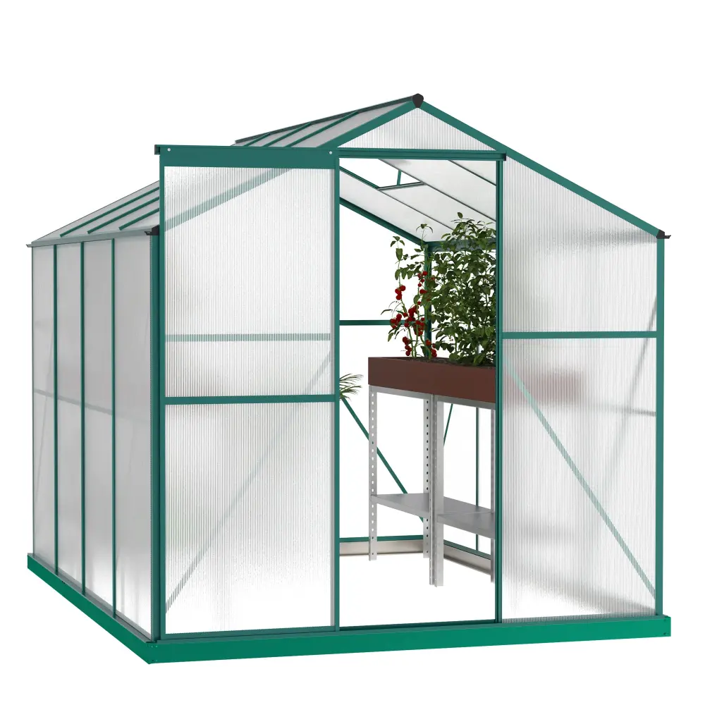 6x8 Feet Heavy Duty Walk Plant Garden Greenhouse Polycarbonate Panels w2505