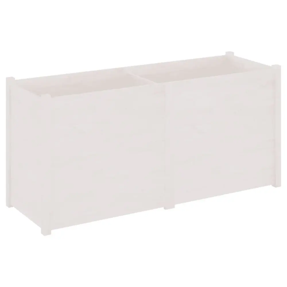 White Solid Pine Garden Planter 59.1x19.7x27.6 Inches