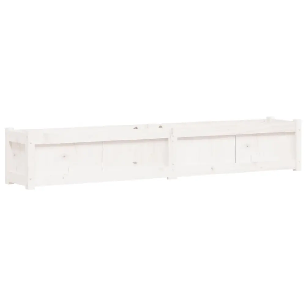 White Solid Wood Pine Garden Planter 70.9x12.2x12.2 Inches Outdoor Decor