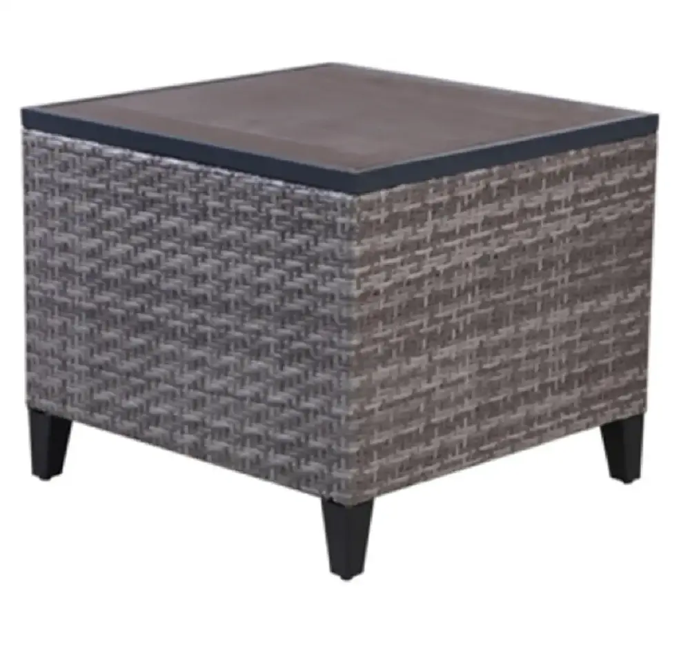 Four Seasons Courtyard Aluminum Side Table Gray Outdoor Use