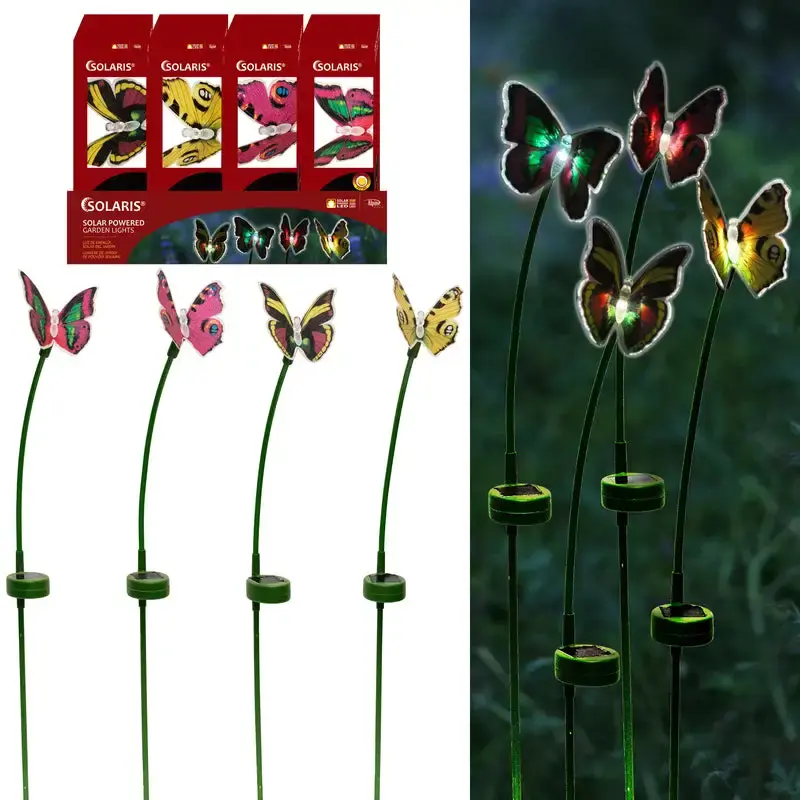 Alpine Plastic Assorted 24 H Butterfly Solar Garden Stake Pack 16 Outdoor Decor