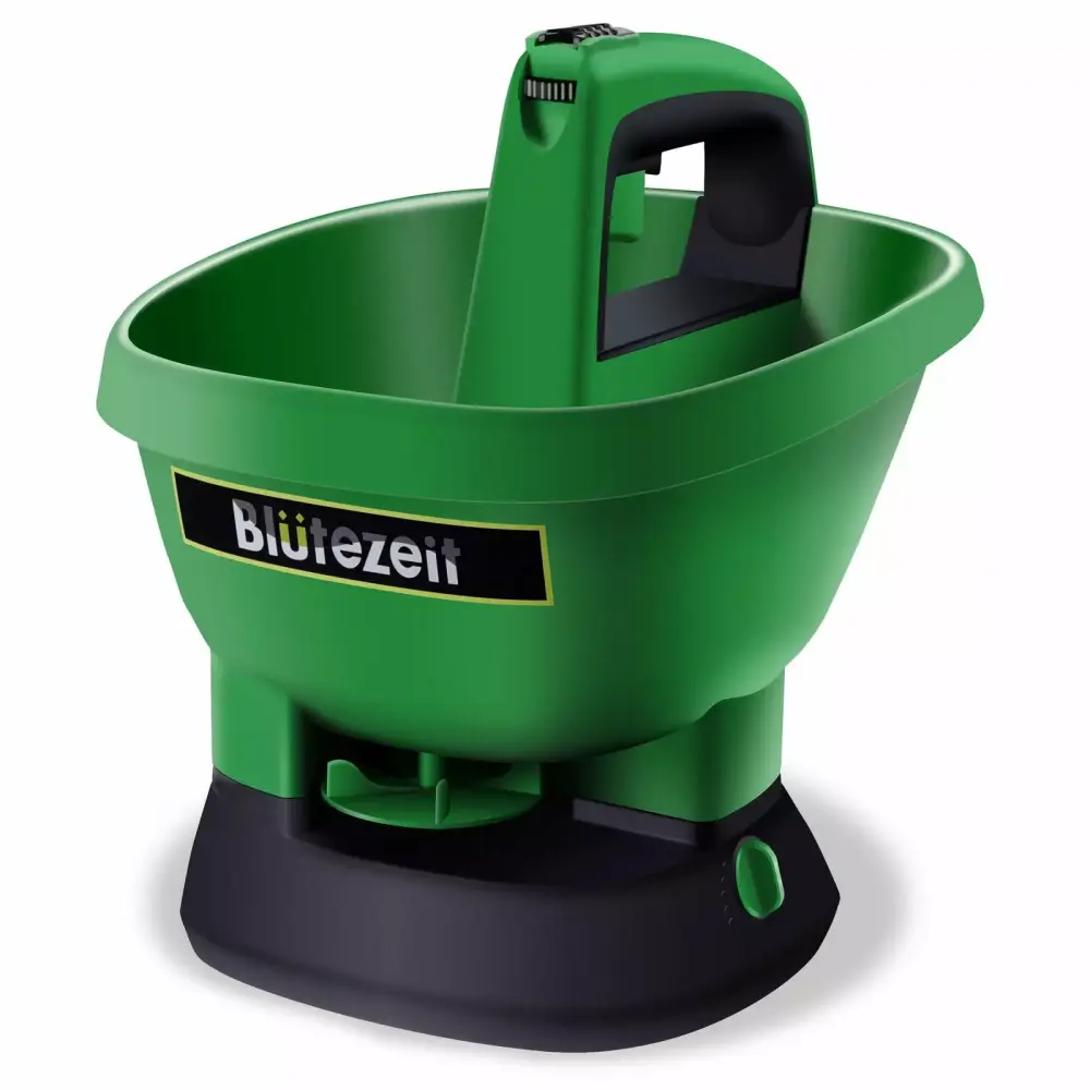 Bl tezeit Electric Handheld Spreader. AA Battery Powered 0.75 Gallon Seeder. Adjustable Speed & Dispersion Control Broadca...