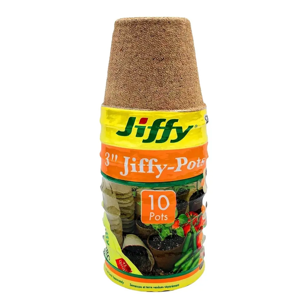 Jiffy Pots Round 3 Inch 10-Pack Biodegradable Seed Starting Pots