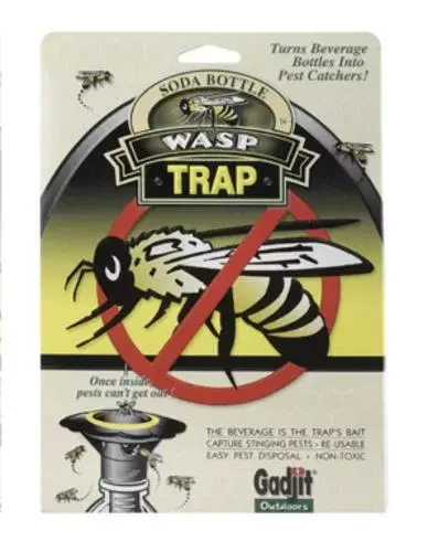 Mcnaughton 26135-12 Soda Bottle Wasp Trap Non-Toxic Reusable Wasp Catcher Outdoor Use